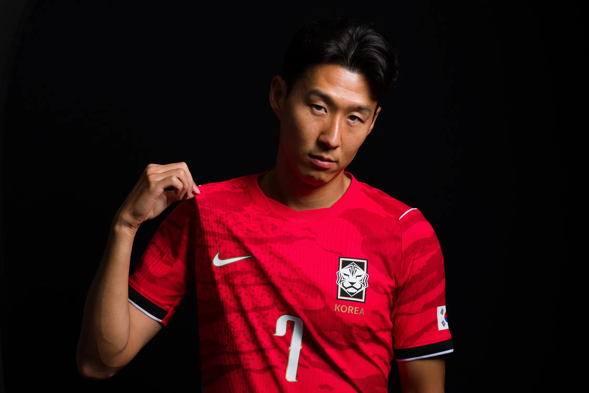 South Korea captain Son Heung-min in the national team's red number 7 shirt